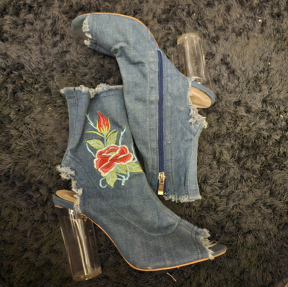Denim Booties